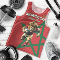 Morocco Rugby Custom Men Tank Top Lion Mascot Green Star