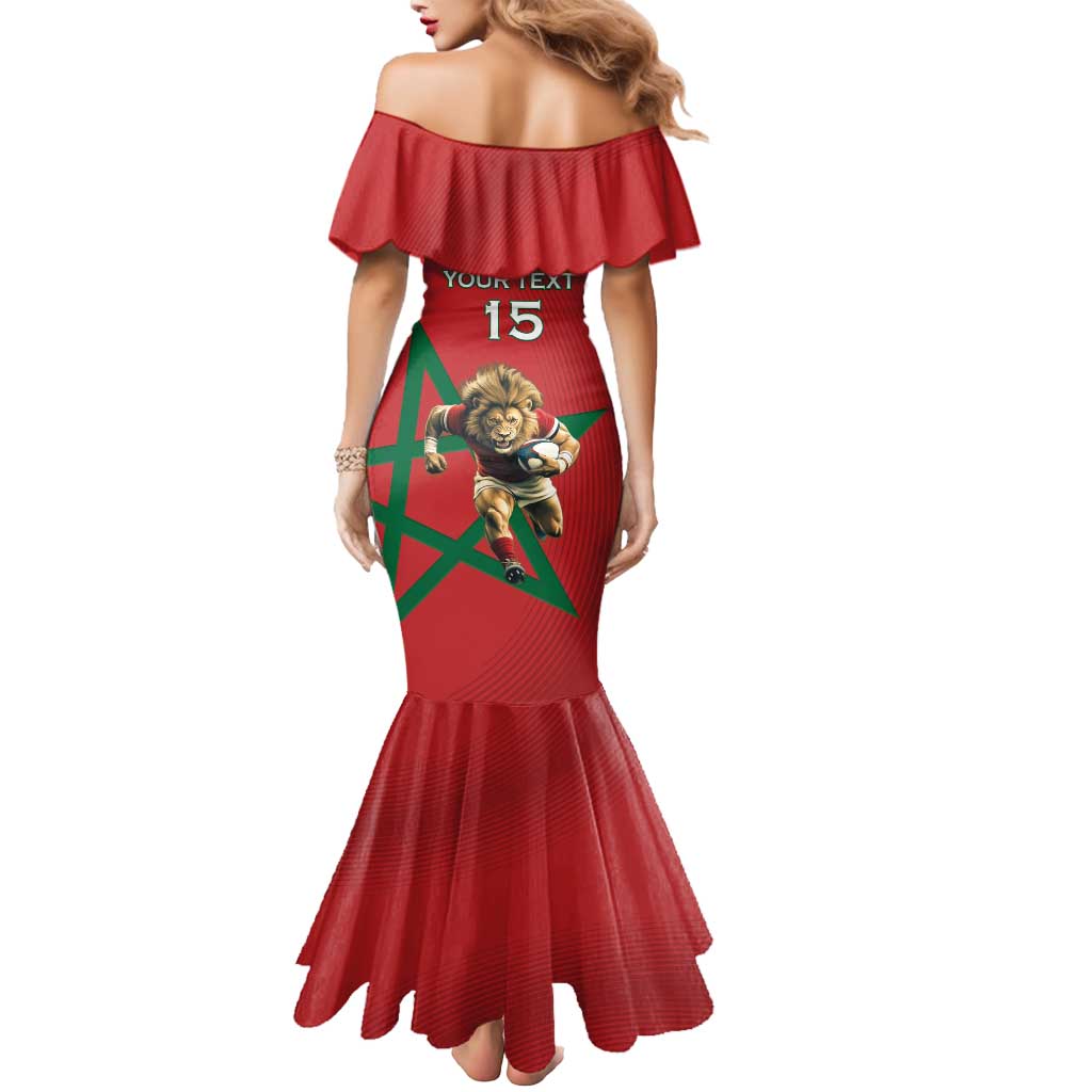 Morocco Rugby Custom Mermaid Dress Lion Mascot Green Star