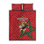 Morocco Rugby Custom Quilt Bed Set Lion Mascot Green Star