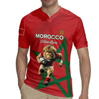 Morocco Rugby Custom Rugby Jersey Lion Mascot Green Star