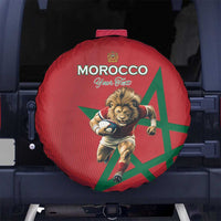 Morocco Rugby Custom Spare Tire Cover Lion Mascot Green Star