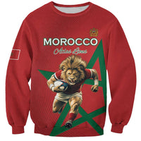 Morocco Rugby Custom Sweatshirt Lion Mascot Green Star