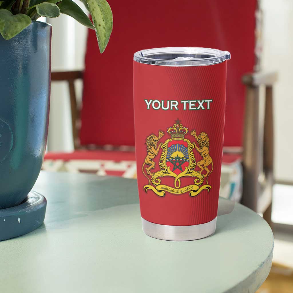 Morocco Rugby Custom Tumbler Cup Lion Mascot Green Star