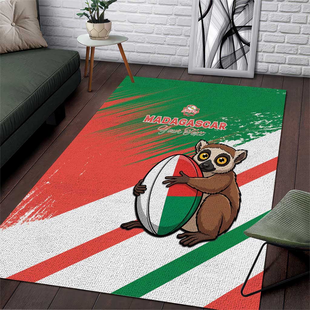 Madagascar Rugby Custom Area Rug Go Les Makis - Wonder Print Shop