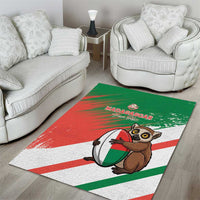 Madagascar Rugby Custom Area Rug Go Les Makis - Wonder Print Shop