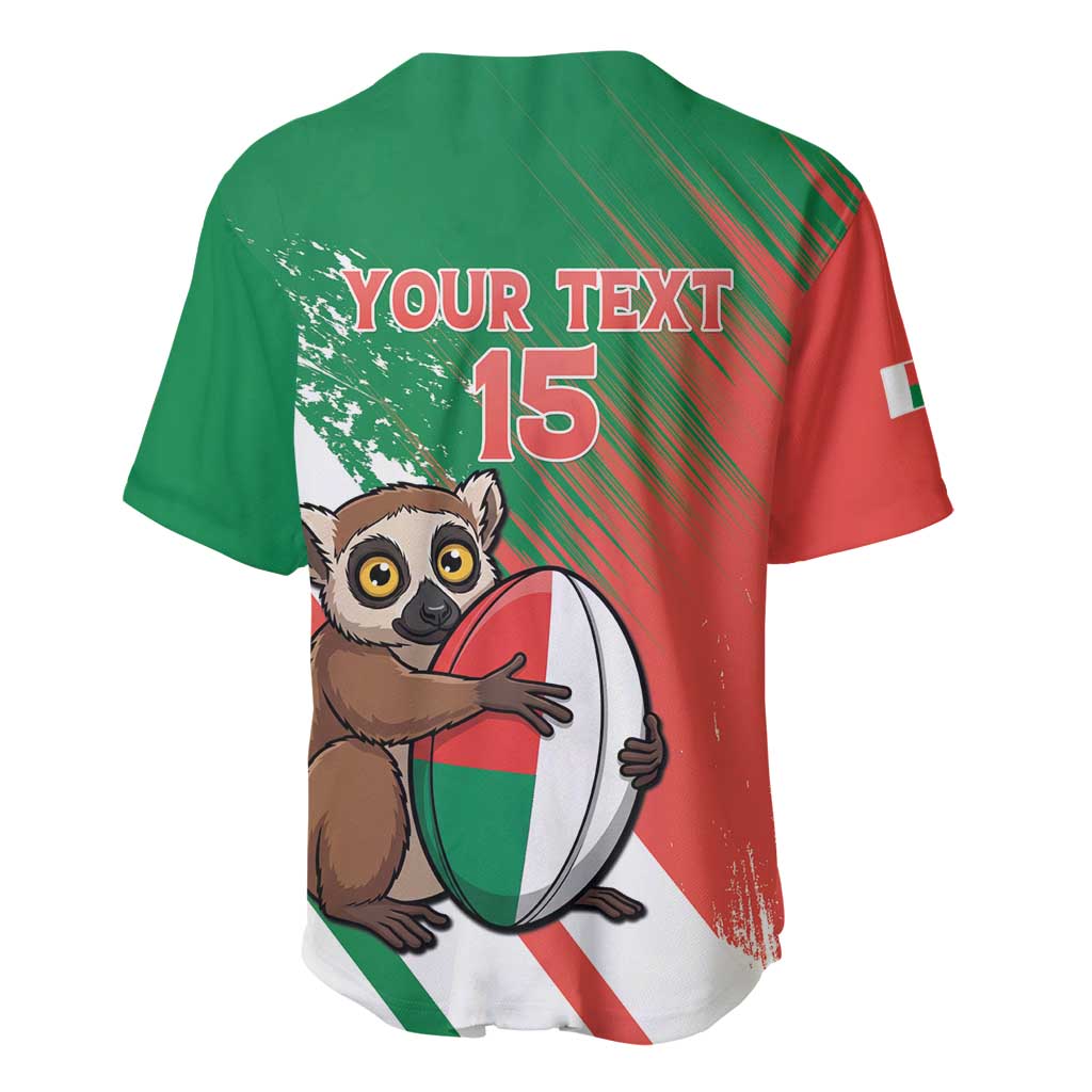 Madagascar Rugby Custom Baseball Jersey Go Les Makis - Wonder Print Shop