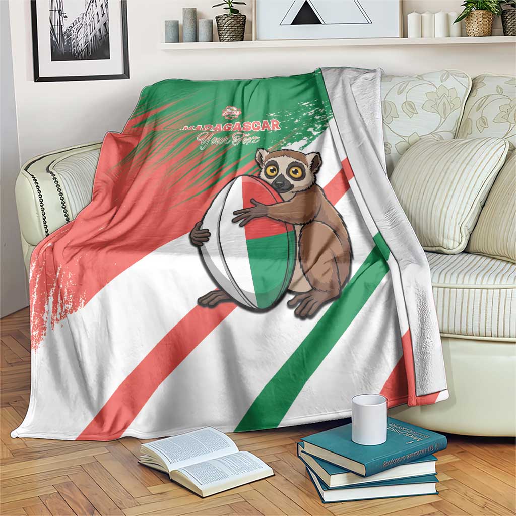 Madagascar Rugby Custom Blanket Go Les Makis - Wonder Print Shop