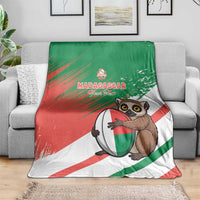 Madagascar Rugby Custom Blanket Go Les Makis - Wonder Print Shop