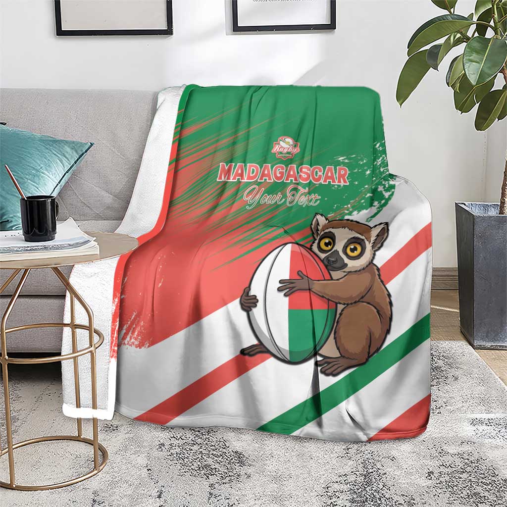 Madagascar Rugby Custom Blanket Go Les Makis - Wonder Print Shop
