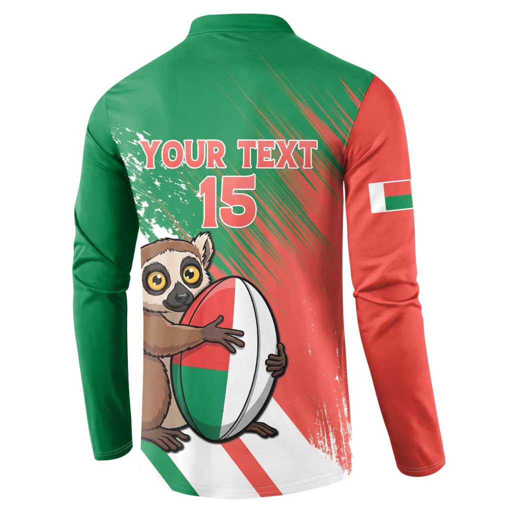 Madagascar Rugby Custom Button Sweatshirt Go Les Makis - Wonder Print Shop