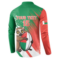 Madagascar Rugby Custom Button Sweatshirt Go Les Makis - Wonder Print Shop