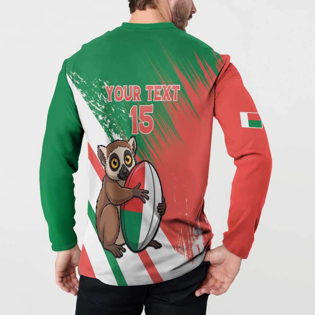Madagascar Rugby Custom Button Sweatshirt Go Les Makis - Wonder Print Shop