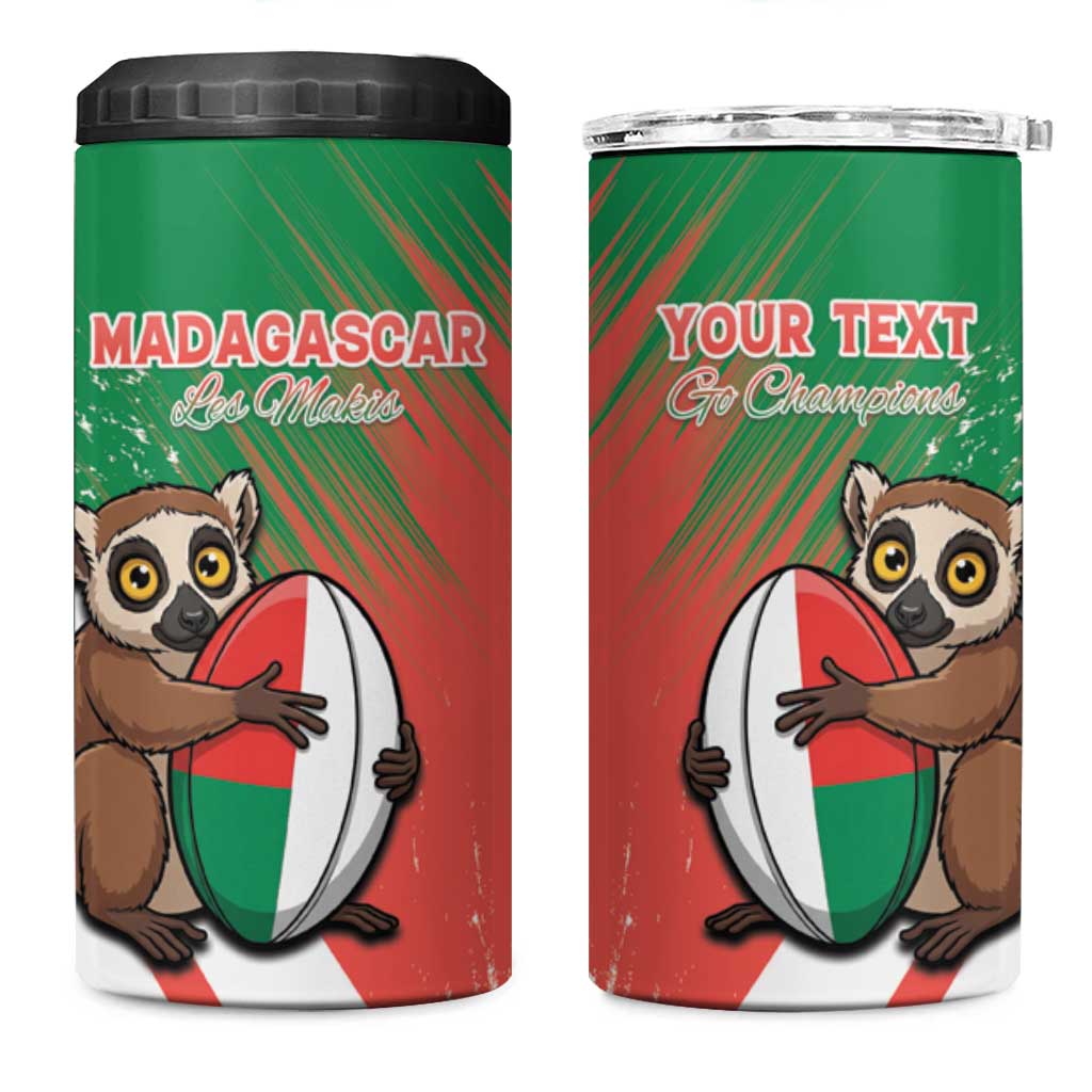 Madagascar Rugby Custom 4 in 1 Can Cooler Tumbler Go Les Makis - Wonder Print Shop