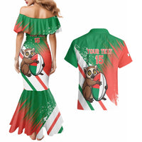 Madagascar Rugby Custom Couples Matching Mermaid Dress and Hawaiian Shirt Go Les Makis - Wonder Print Shop