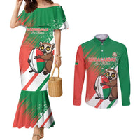 Madagascar Rugby Custom Couples Matching Mermaid Dress and Long Sleeve Button Shirt Go Les Makis - Wonder Print Shop