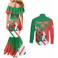 Madagascar Rugby Custom Couples Matching Mermaid Dress and Long Sleeve Button Shirt Go Les Makis - Wonder Print Shop