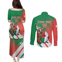 Madagascar Rugby Custom Couples Matching Puletasi and Long Sleeve Button Shirt Go Les Makis - Wonder Print Shop