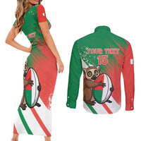 Madagascar Rugby Custom Couples Matching Short Sleeve Bodycon Dress and Long Sleeve Button Shirt Go Les Makis - Wonder Print Shop