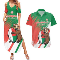 Madagascar Rugby Custom Couples Matching Summer Maxi Dress and Hawaiian Shirt Go Les Makis - Wonder Print Shop