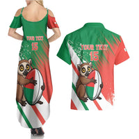 Madagascar Rugby Custom Couples Matching Summer Maxi Dress and Hawaiian Shirt Go Les Makis - Wonder Print Shop