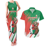 Madagascar Rugby Custom Couples Matching Tank Maxi Dress and Hawaiian Shirt Go Les Makis - Wonder Print Shop