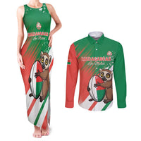 Madagascar Rugby Custom Couples Matching Tank Maxi Dress and Long Sleeve Button Shirt Go Les Makis - Wonder Print Shop