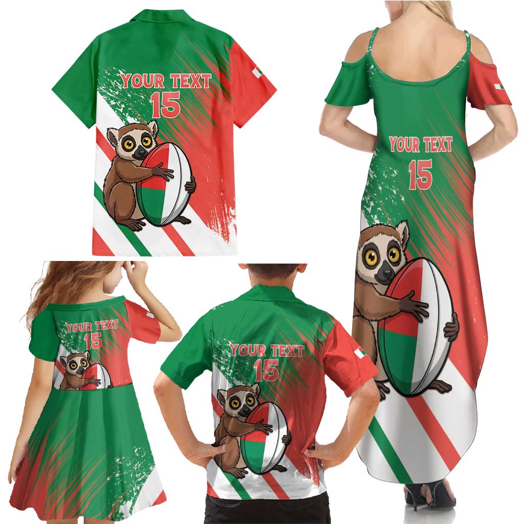 Madagascar Rugby Custom Family Matching Summer Maxi Dress and Hawaiian Shirt Go Les Makis - Wonder Print Shop
