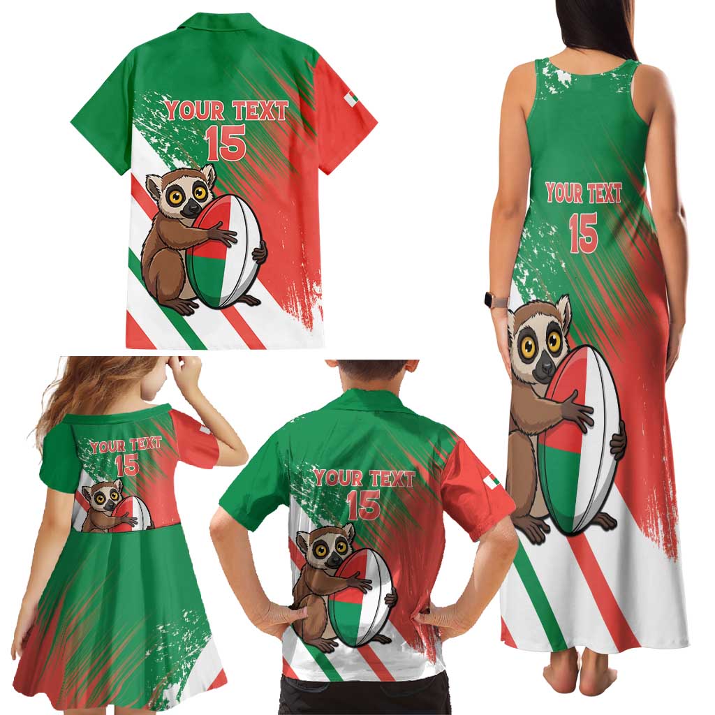 Madagascar Rugby Custom Family Matching Tank Maxi Dress and Hawaiian Shirt Go Les Makis - Wonder Print Shop