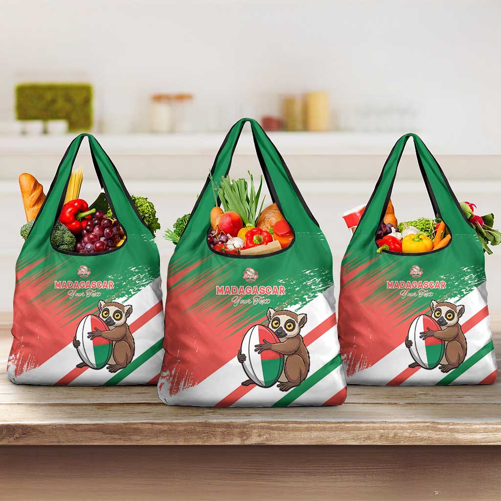 Madagascar Rugby Custom Grocery Bag Go Les Makis - Wonder Print Shop