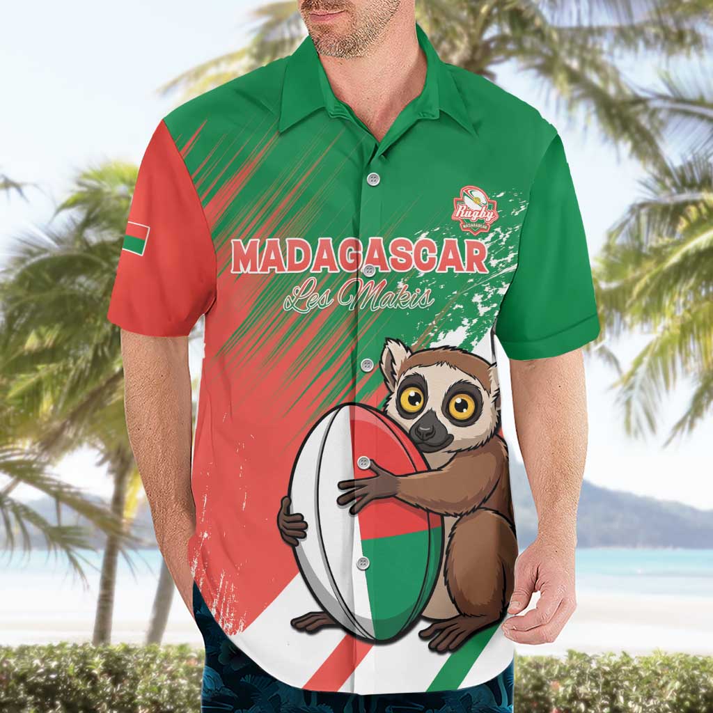 Madagascar Rugby Custom Hawaiian Shirt Go Les Makis - Wonder Print Shop