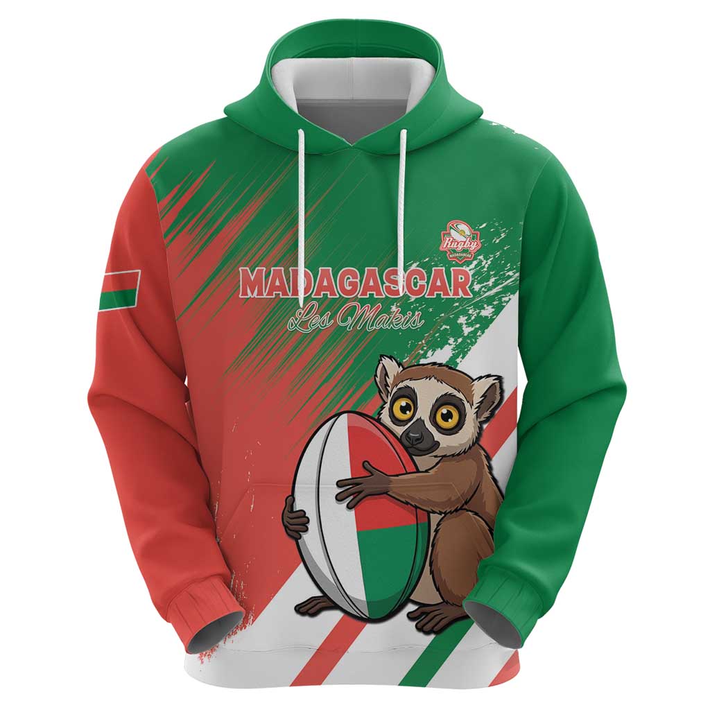 Madagascar Rugby Custom Hoodie Go Les Makis - Wonder Print Shop