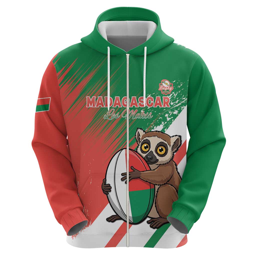 Madagascar Rugby Custom Hoodie Go Les Makis - Wonder Print Shop