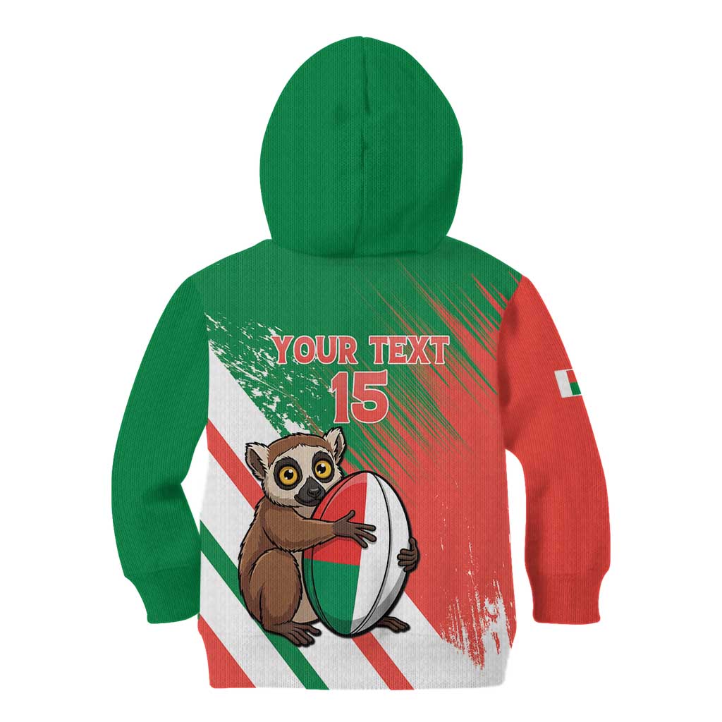 Madagascar Rugby Custom Kid Hoodie Go Les Makis - Wonder Print Shop