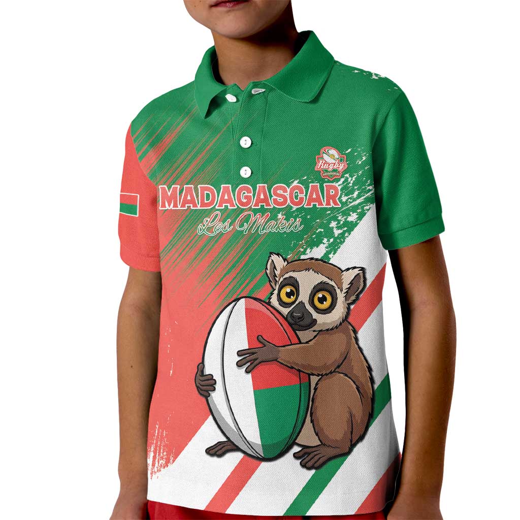 Madagascar Rugby Custom Kid Polo Shirt Go Les Makis - Wonder Print Shop