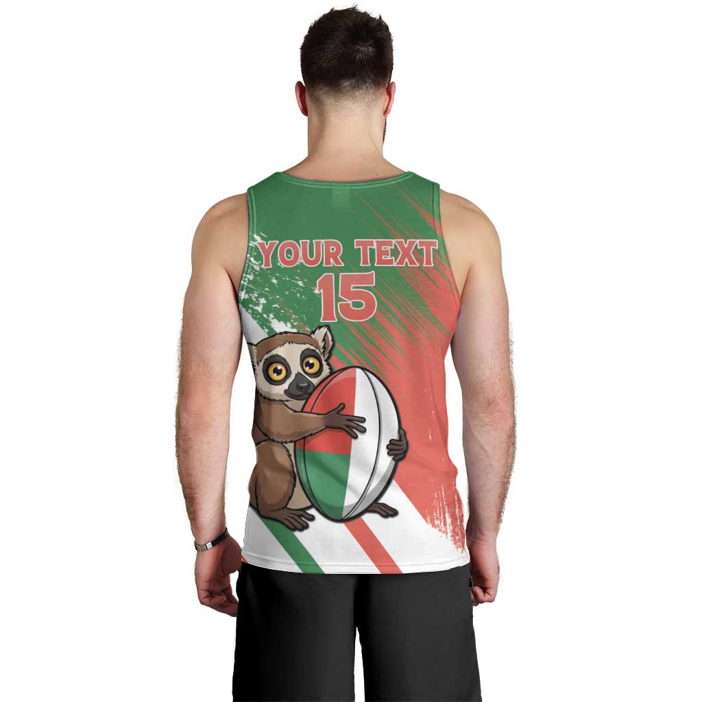 Madagascar Rugby Custom Men Tank Top Go Les Makis - Wonder Print Shop