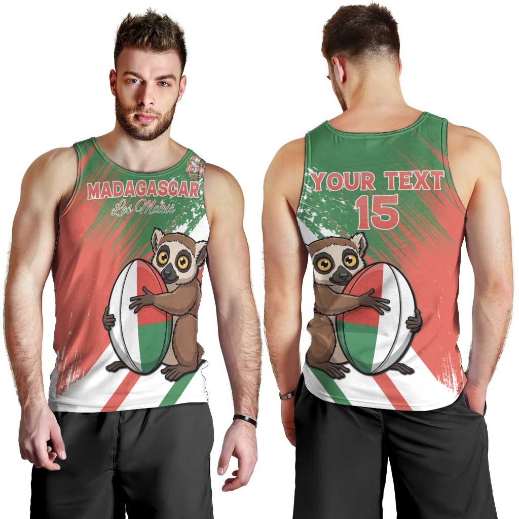 Madagascar Rugby Custom Men Tank Top Go Les Makis - Wonder Print Shop