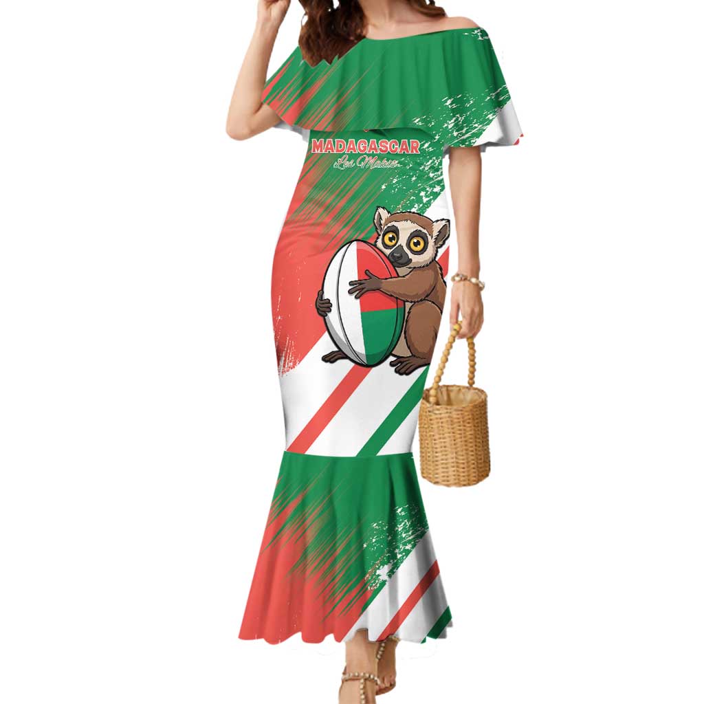 Madagascar Rugby Custom Mermaid Dress Go Les Makis - Wonder Print Shop