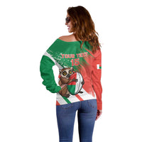 Madagascar Rugby Custom Off Shoulder Sweater Go Les Makis - Wonder Print Shop
