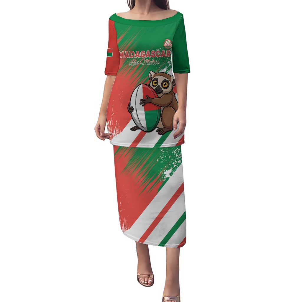 Madagascar Rugby Custom Puletasi Go Les Makis - Wonder Print Shop