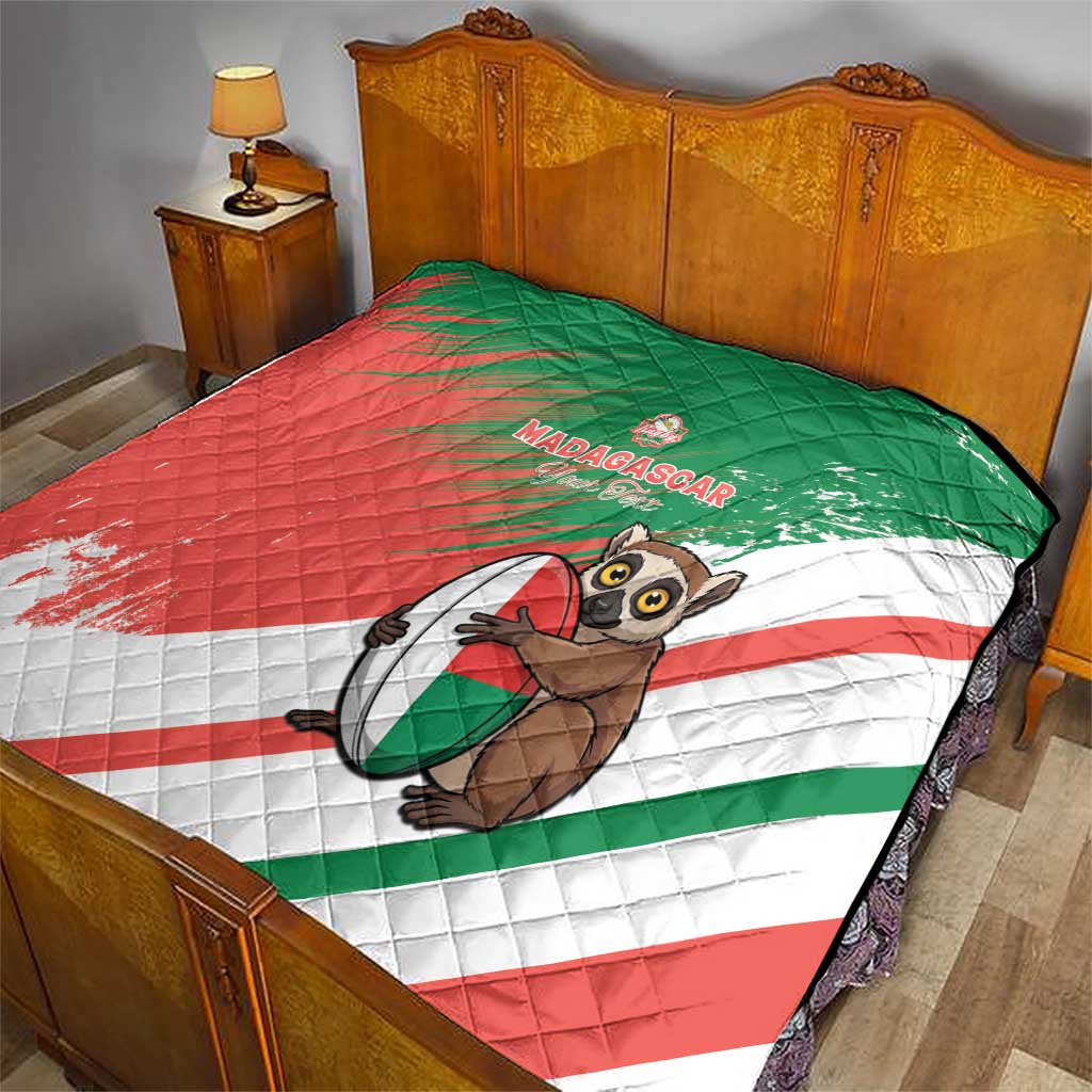 Madagascar Rugby Custom Quilt Go Les Makis - Wonder Print Shop