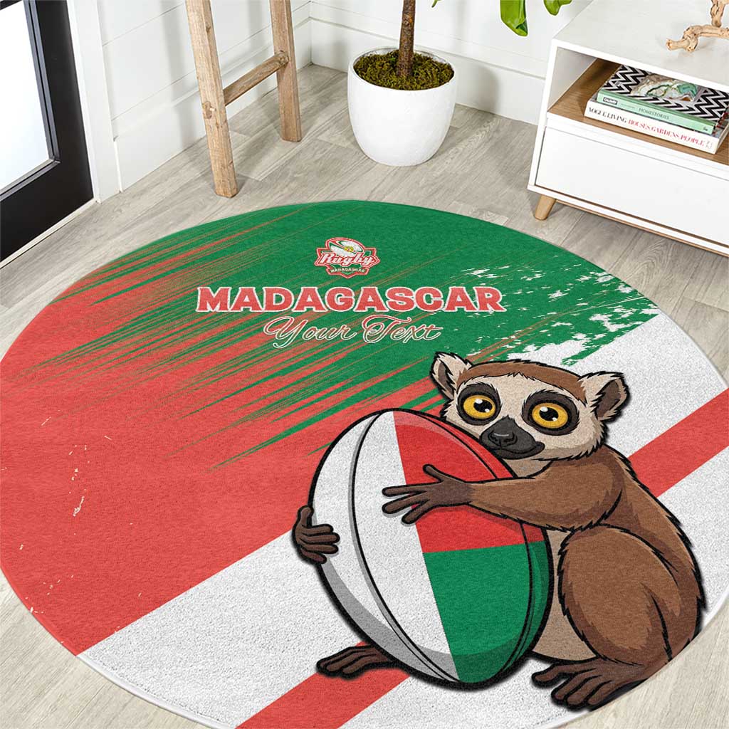 Madagascar Rugby Custom Round Carpet Go Les Makis - Wonder Print Shop