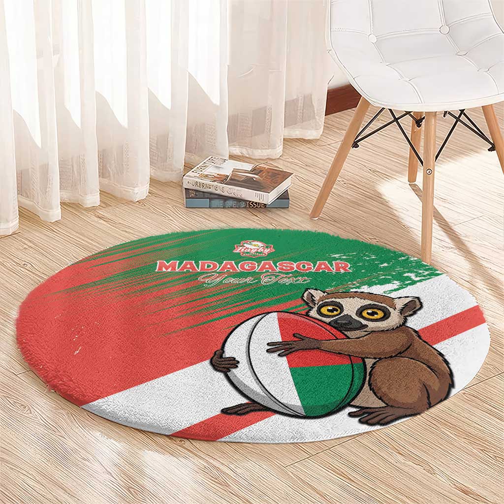 Madagascar Rugby Custom Round Carpet Go Les Makis - Wonder Print Shop