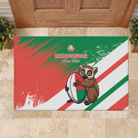 Madagascar Rugby Custom Rubber Doormat Go Les Makis - Wonder Print Shop