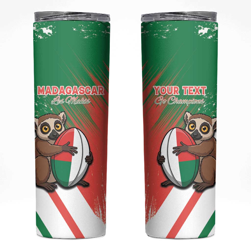 Madagascar Rugby Custom Skinny Tumbler Go Les Makis - Wonder Print Shop