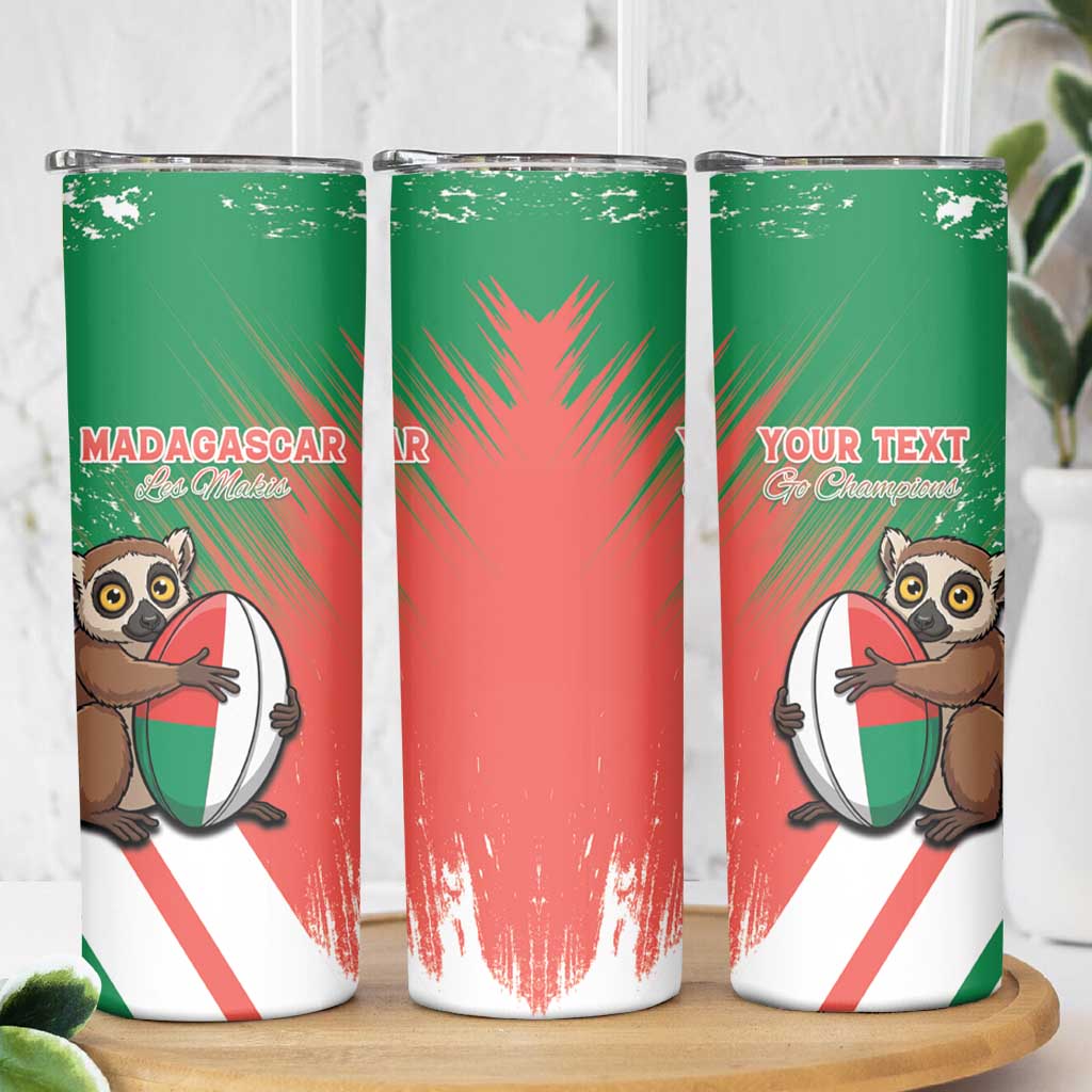 Madagascar Rugby Custom Skinny Tumbler Go Les Makis - Wonder Print Shop