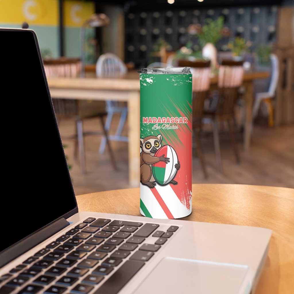 Madagascar Rugby Custom Skinny Tumbler Go Les Makis - Wonder Print Shop