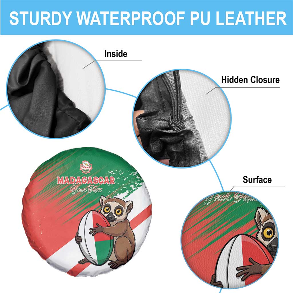 Madagascar Rugby Custom Spare Tire Cover Go Les Makis - Wonder Print Shop