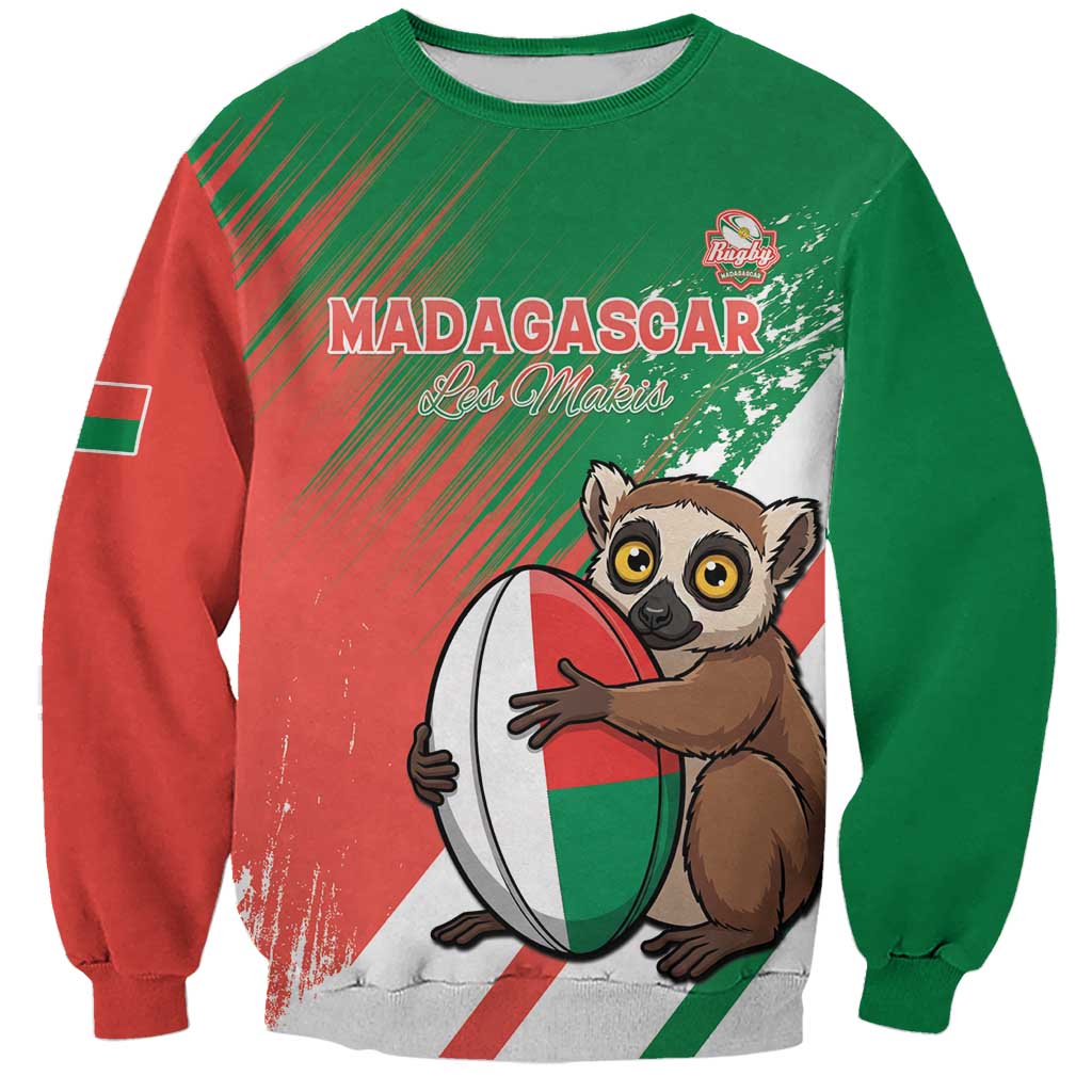 Madagascar Rugby Custom Sweatshirt Go Les Makis - Wonder Print Shop