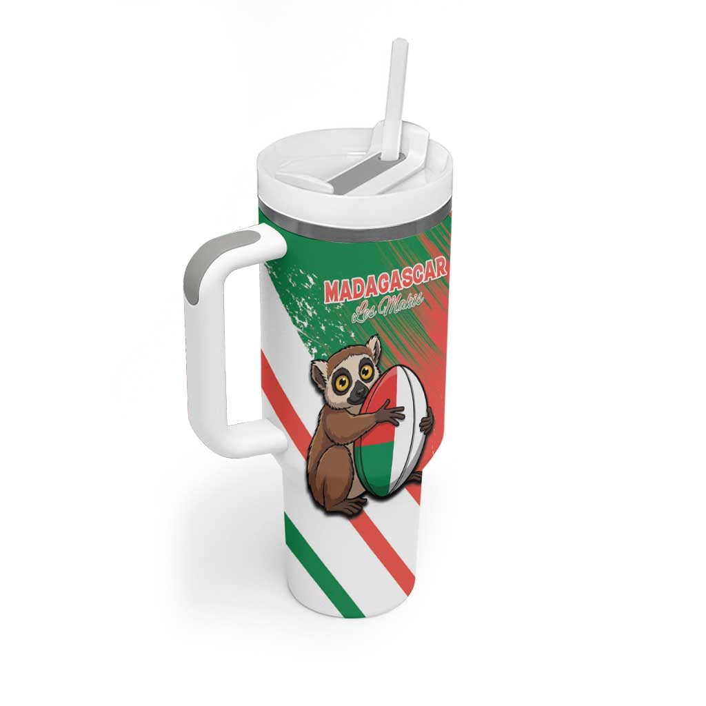 Madagascar Rugby Custom Tumbler With Handle Go Les Makis - Wonder Print Shop