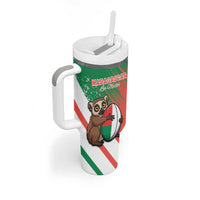 Madagascar Rugby Custom Tumbler With Handle Go Les Makis - Wonder Print Shop